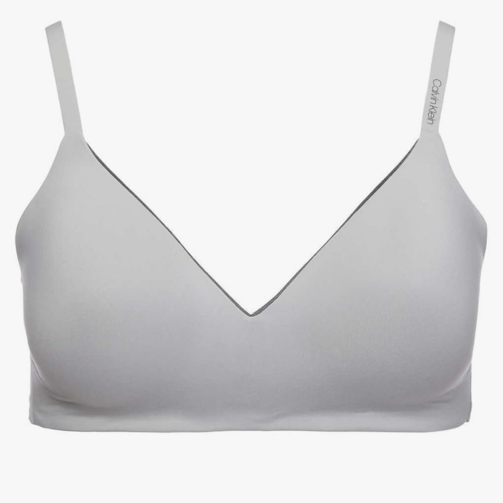 Nwot,Calvin Klein Womens Microfiber Wirefree Bra,Size Xl, Gray Nymph
